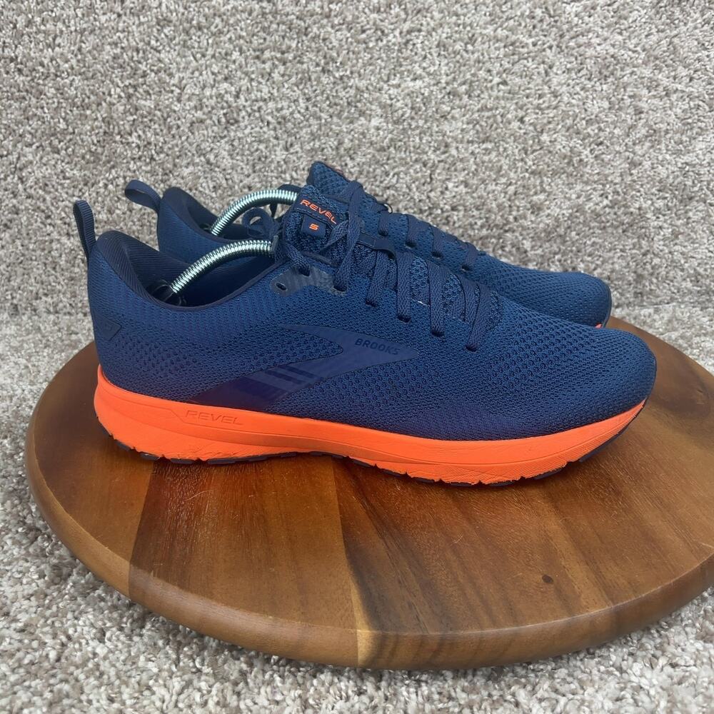 Brooks Revel 5 Running Shoes Men's Size 12 Shoes Navy Orange Athletic Sneaker